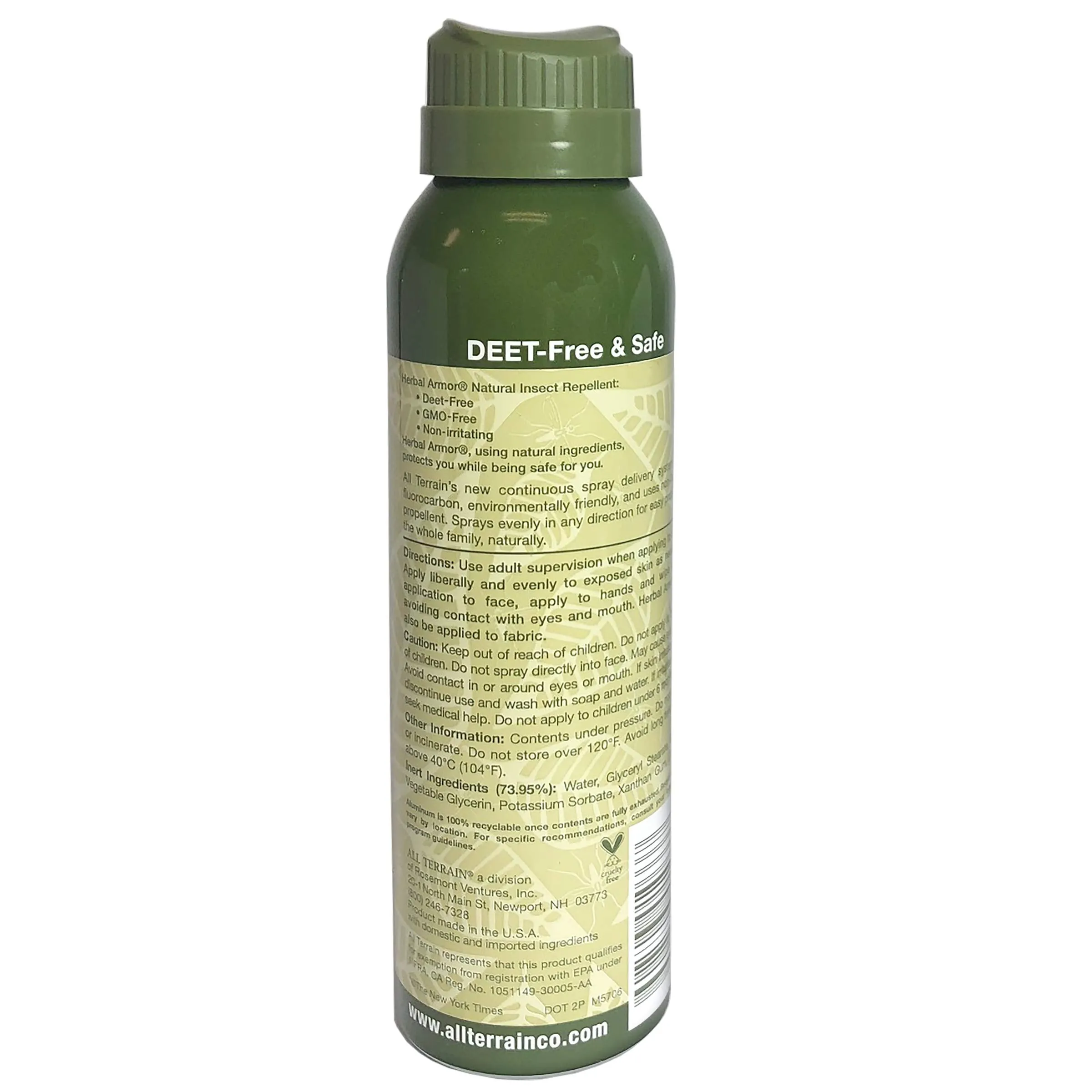 All Terrain Herbal Armor DEET-Free Pump Spray 4 Ounce Insect Repellent