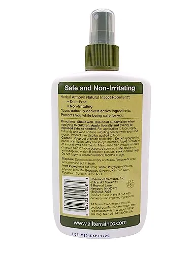 All Terrain Herbal Armor Natural Insect Repellent, DEET-FREE Pump Spray, 8 Ounce, Family-Size