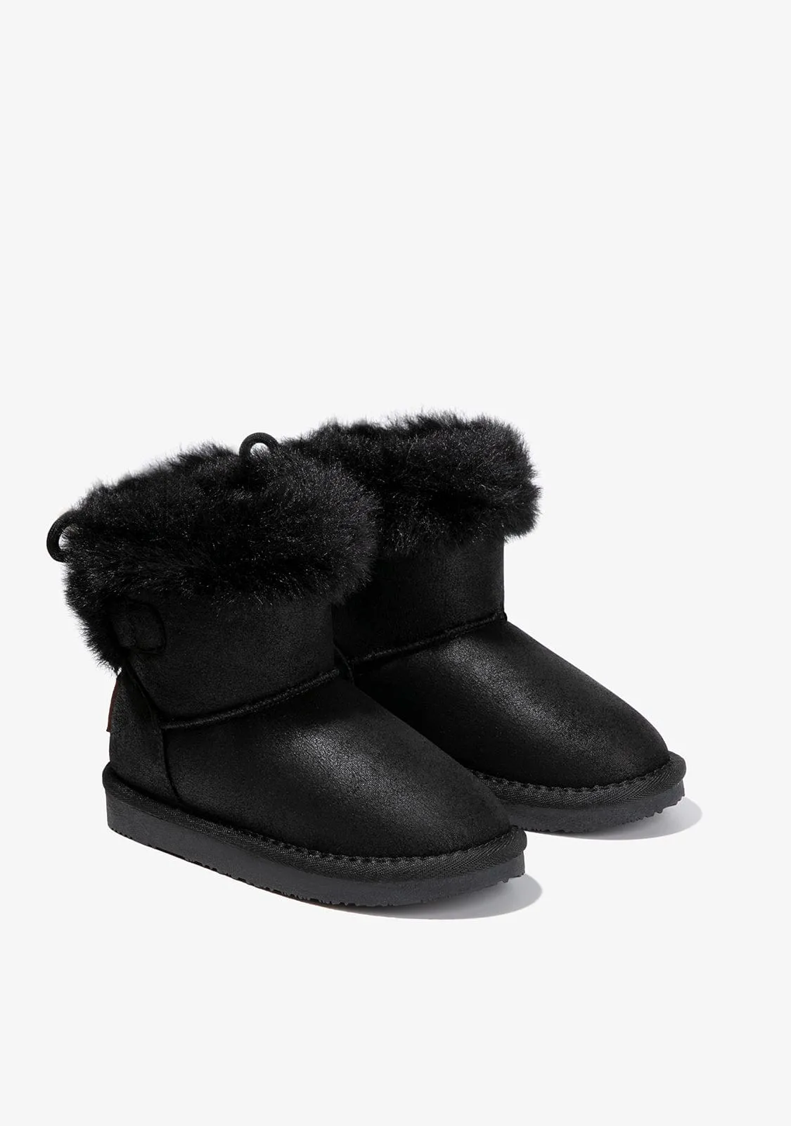 Black Beads Fur Australian Boots B&W
