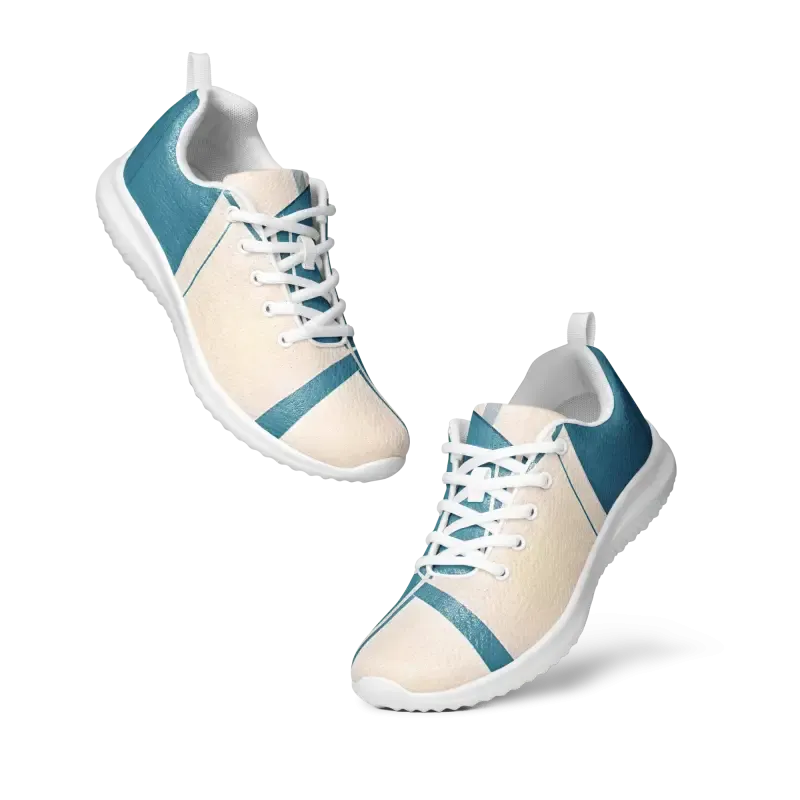 Blue Abstract Athletic Shoes Strut in Style