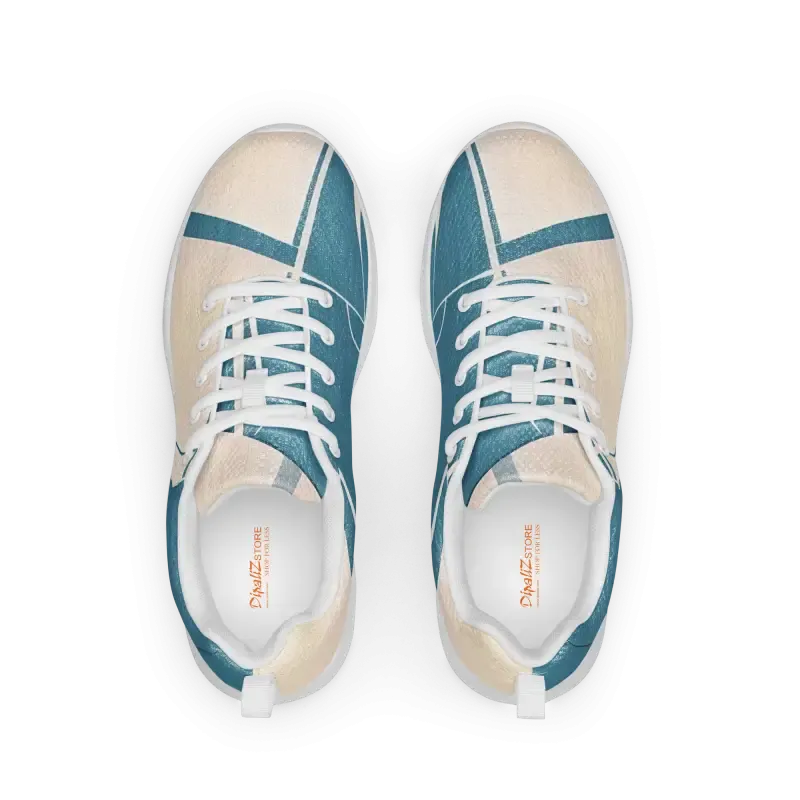 Blue Abstract Athletic Shoes Strut in Style