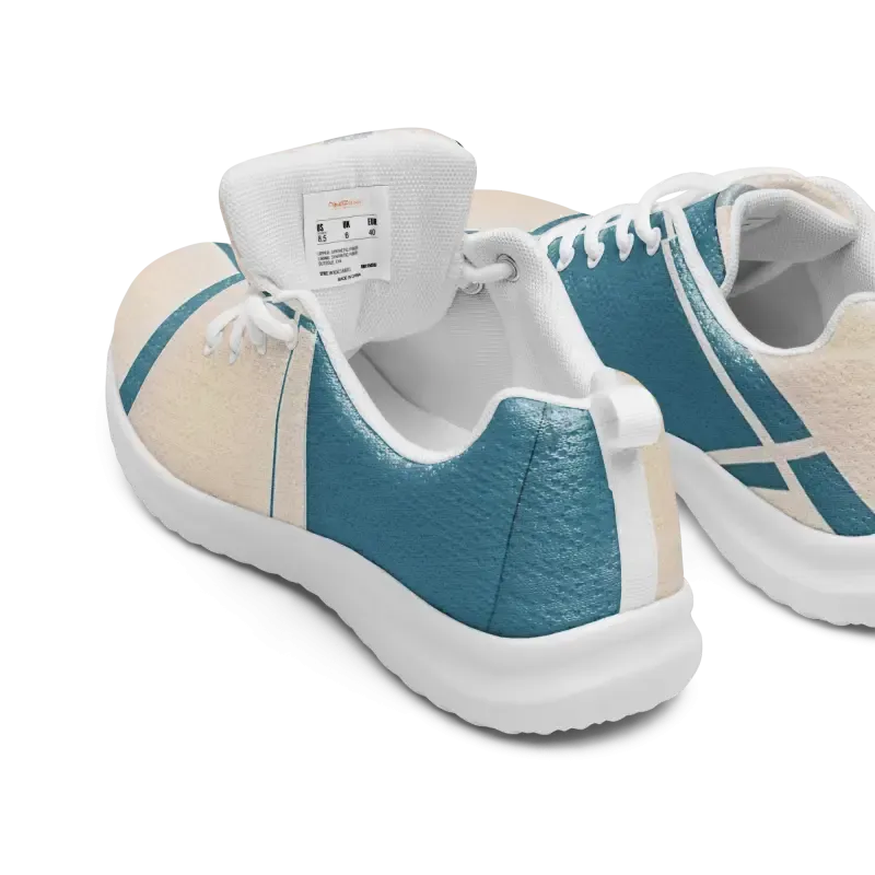 Blue Abstract Athletic Shoes Strut in Style