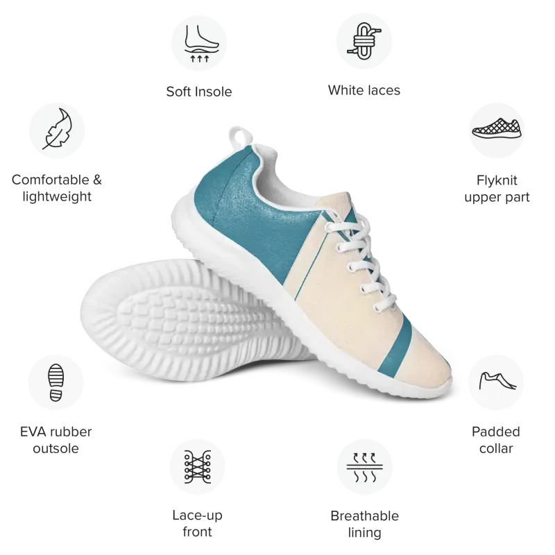 Blue Abstract Athletic Shoes Strut in Style