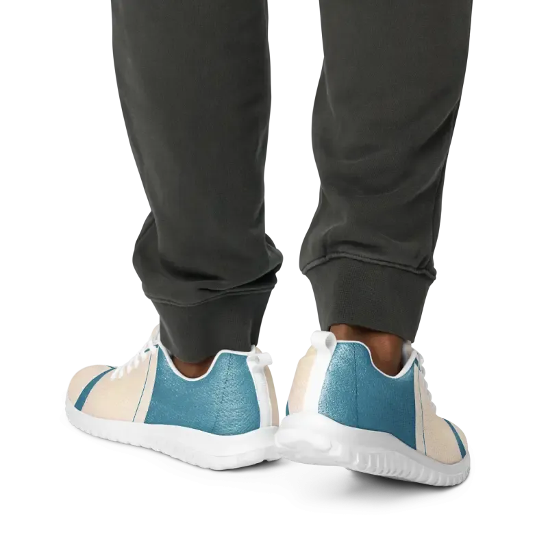 Blue Abstract Athletic Shoes Strut in Style