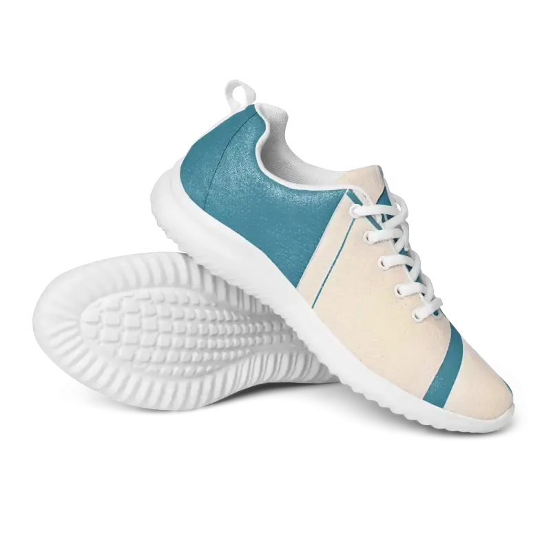 Blue Abstract Athletic Shoes Strut in Style