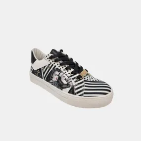 Blue Zone Planet |  Nicole Lee USA Printed Vegan Leather Lace Up Sneaker