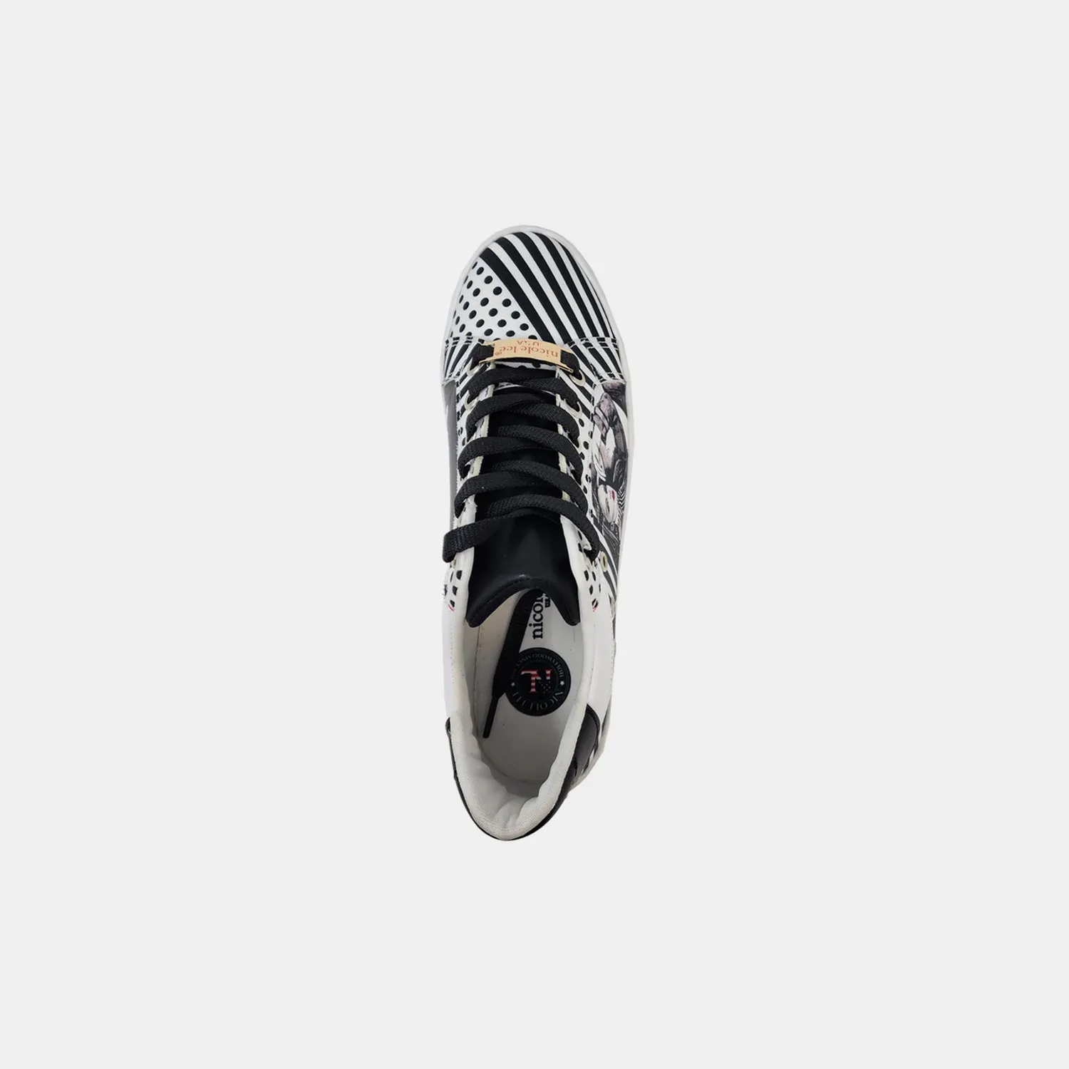 Blue Zone Planet |  Nicole Lee USA Printed Vegan Leather Lace Up Sneaker