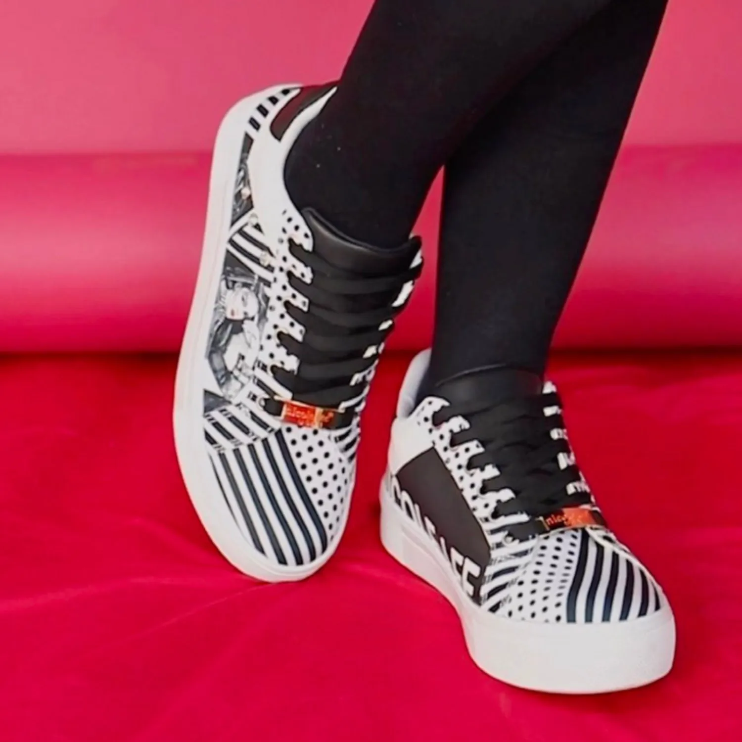 Blue Zone Planet |  Nicole Lee USA Printed Vegan Leather Lace Up Sneaker
