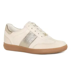 Caprice "23705" Combination Leather Trainer in Snow and Gold