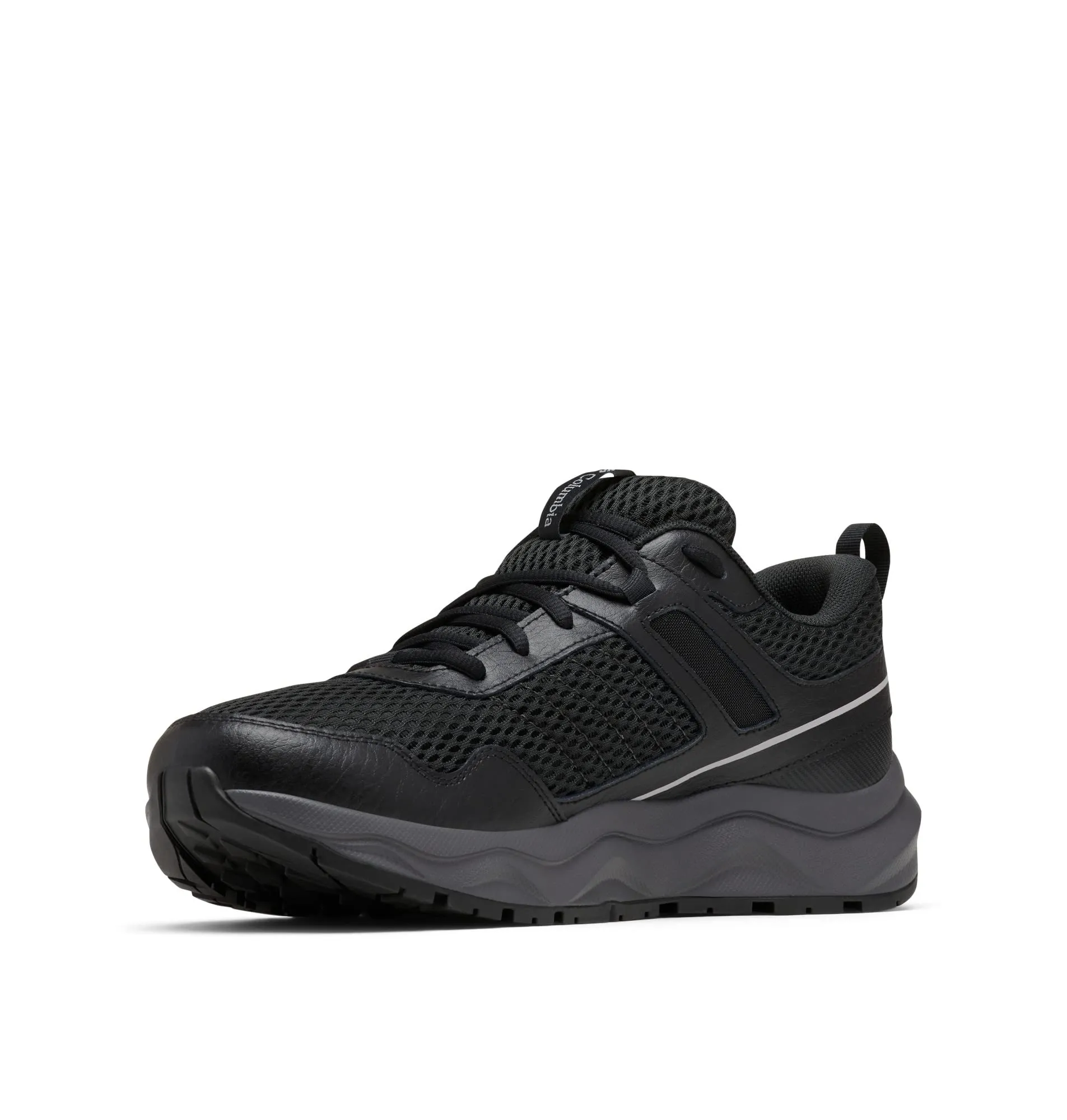Columbia Mens Plateau Waterproof Hiking Shoe, Black/Steam, 10.5 US