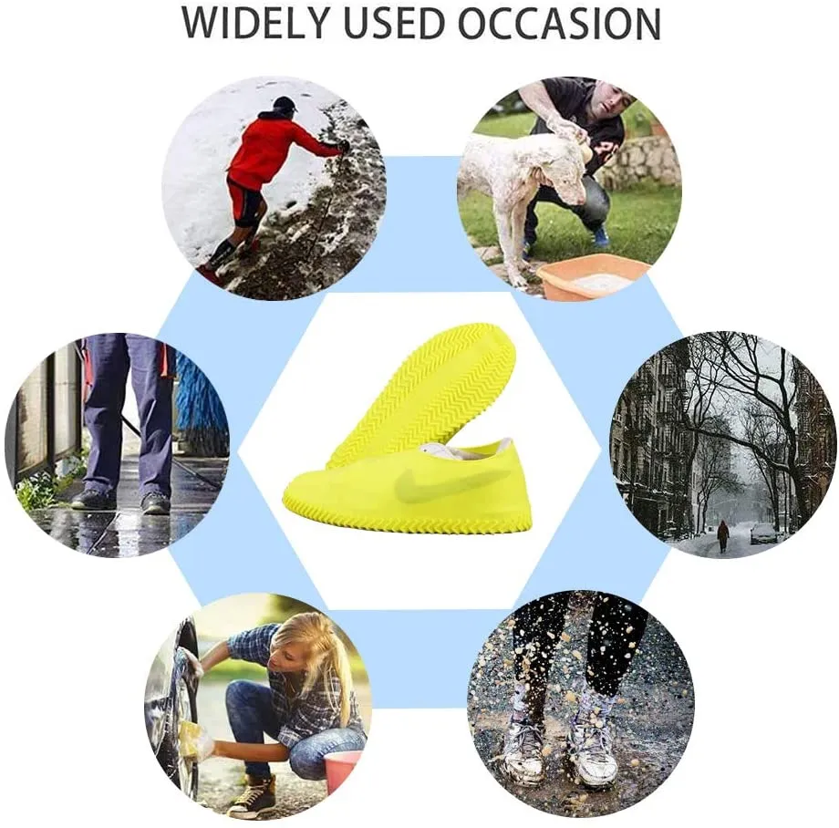 Family Waterproof Shoe Cover,Silicone Shoe Cover Reusable for Men Women Kids
