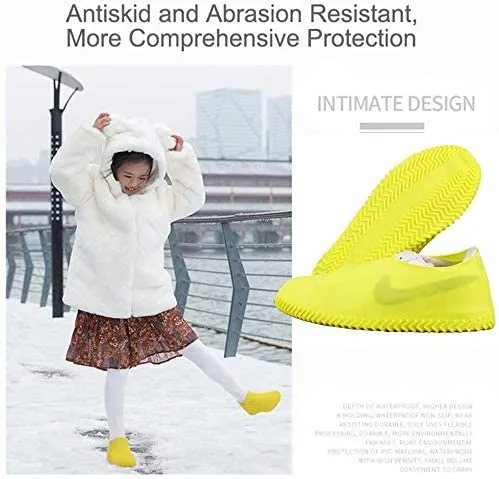 Family Waterproof Shoe Cover,Silicone Shoe Cover Reusable for Men Women Kids