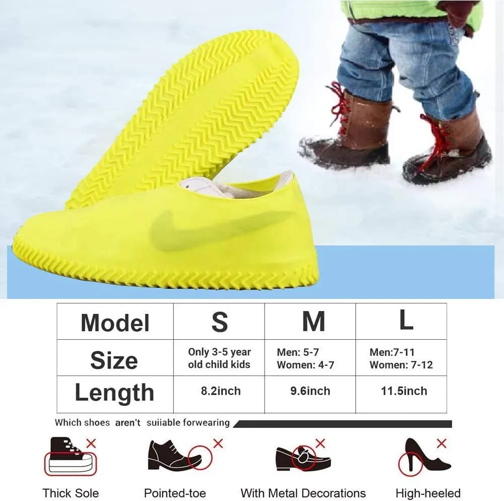 Family Waterproof Shoe Cover,Silicone Shoe Cover Reusable for Men Women Kids