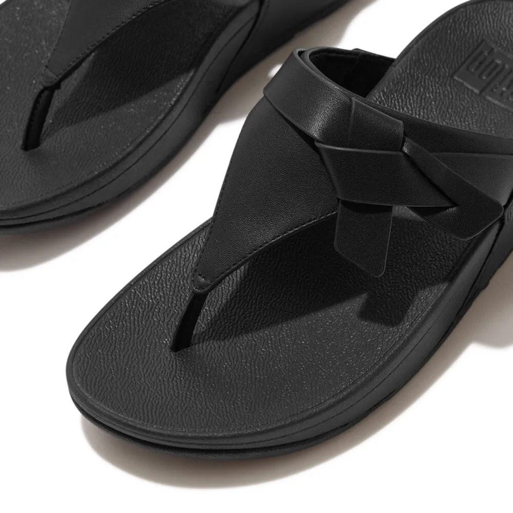 FitFlop x Song Hye Kyo <br>LULU Folded-Knot Leather Toe-Post Sandals