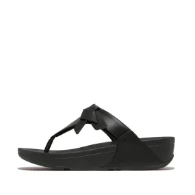 FitFlop x Song Hye Kyo <br>LULU Folded-Knot Leather Toe-Post Sandals