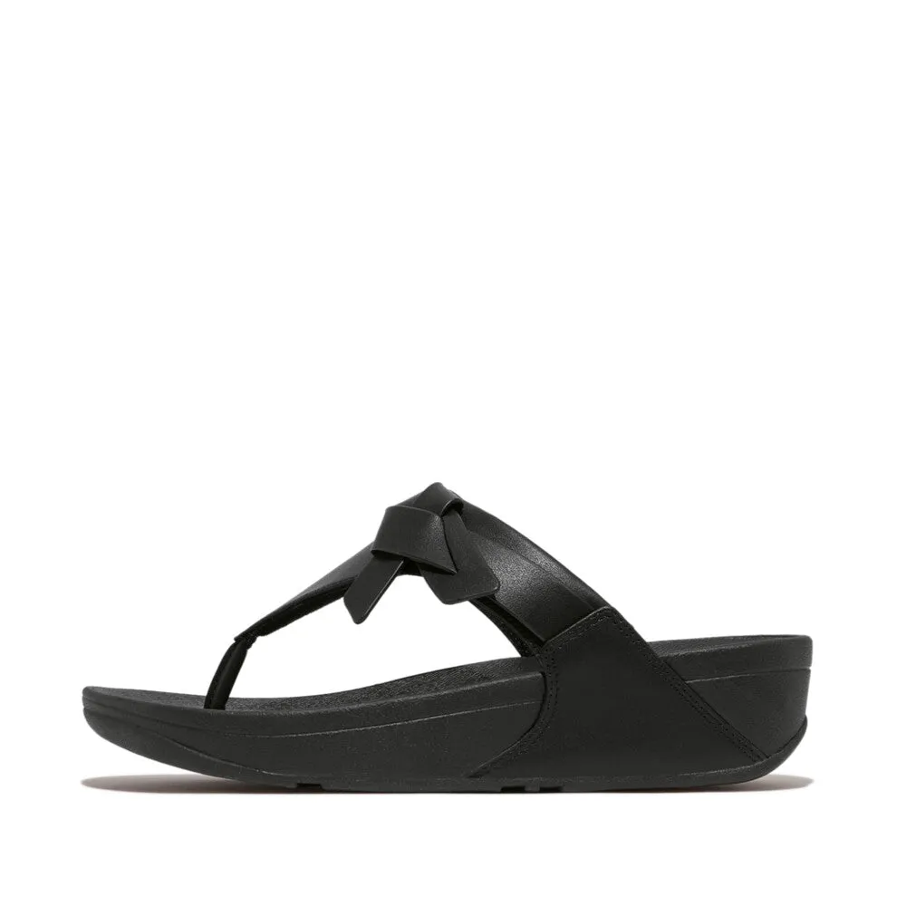 FitFlop x Song Hye Kyo <br>LULU Folded-Knot Leather Toe-Post Sandals
