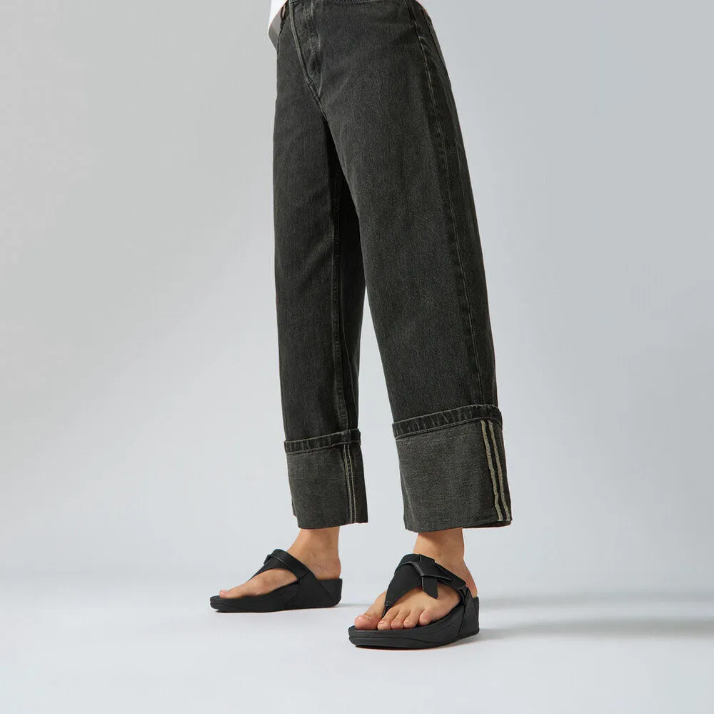 FitFlop x Song Hye Kyo <br>LULU Folded-Knot Leather Toe-Post Sandals