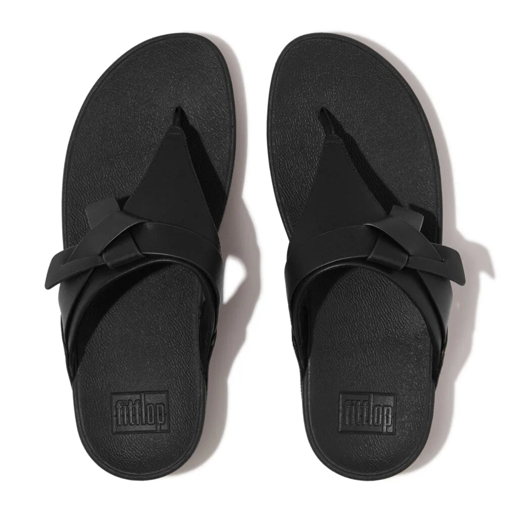 FitFlop x Song Hye Kyo <br>LULU Folded-Knot Leather Toe-Post Sandals