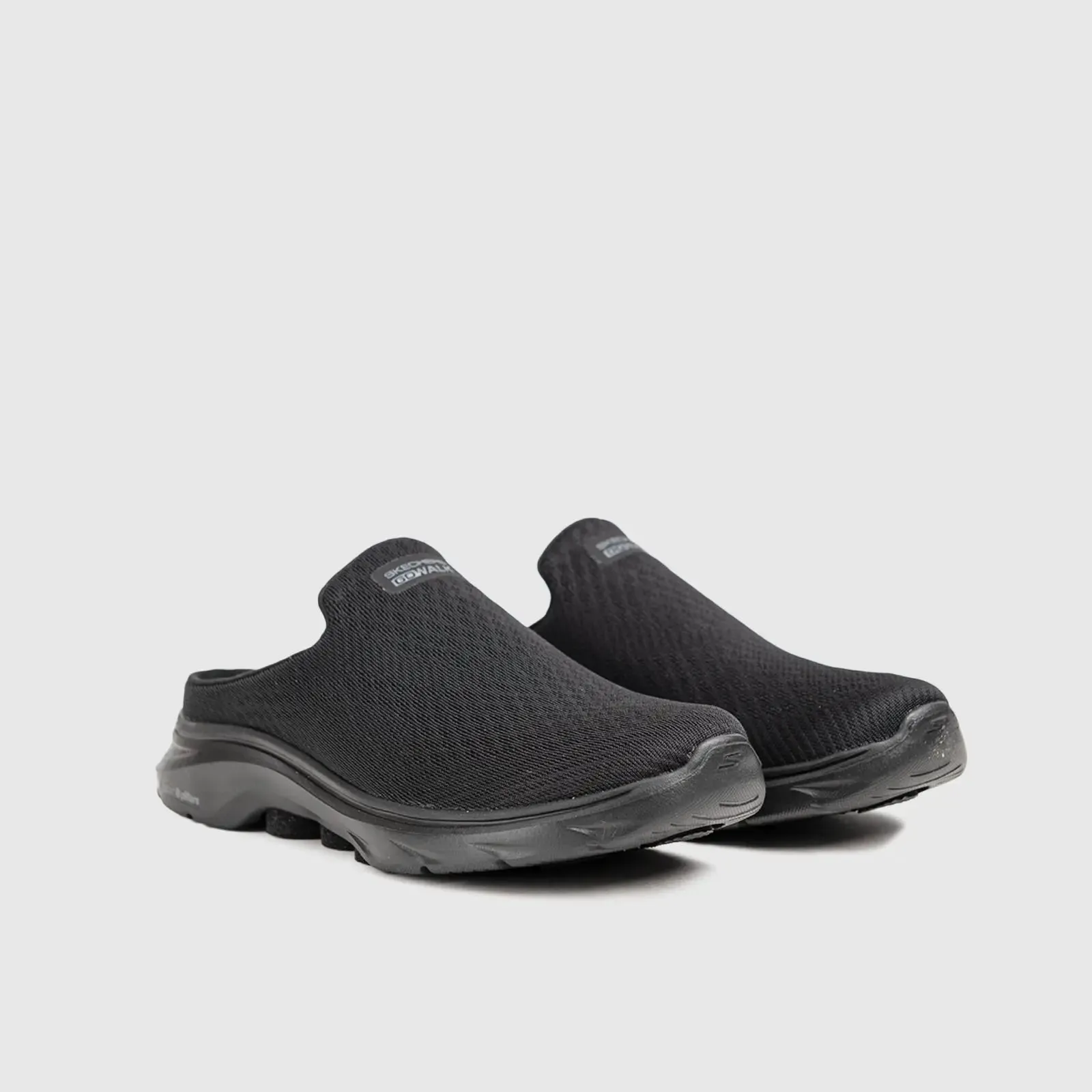 Go Walk 7 Open Back Slip Ons Black 125224
