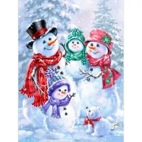 Happy Snowman Family