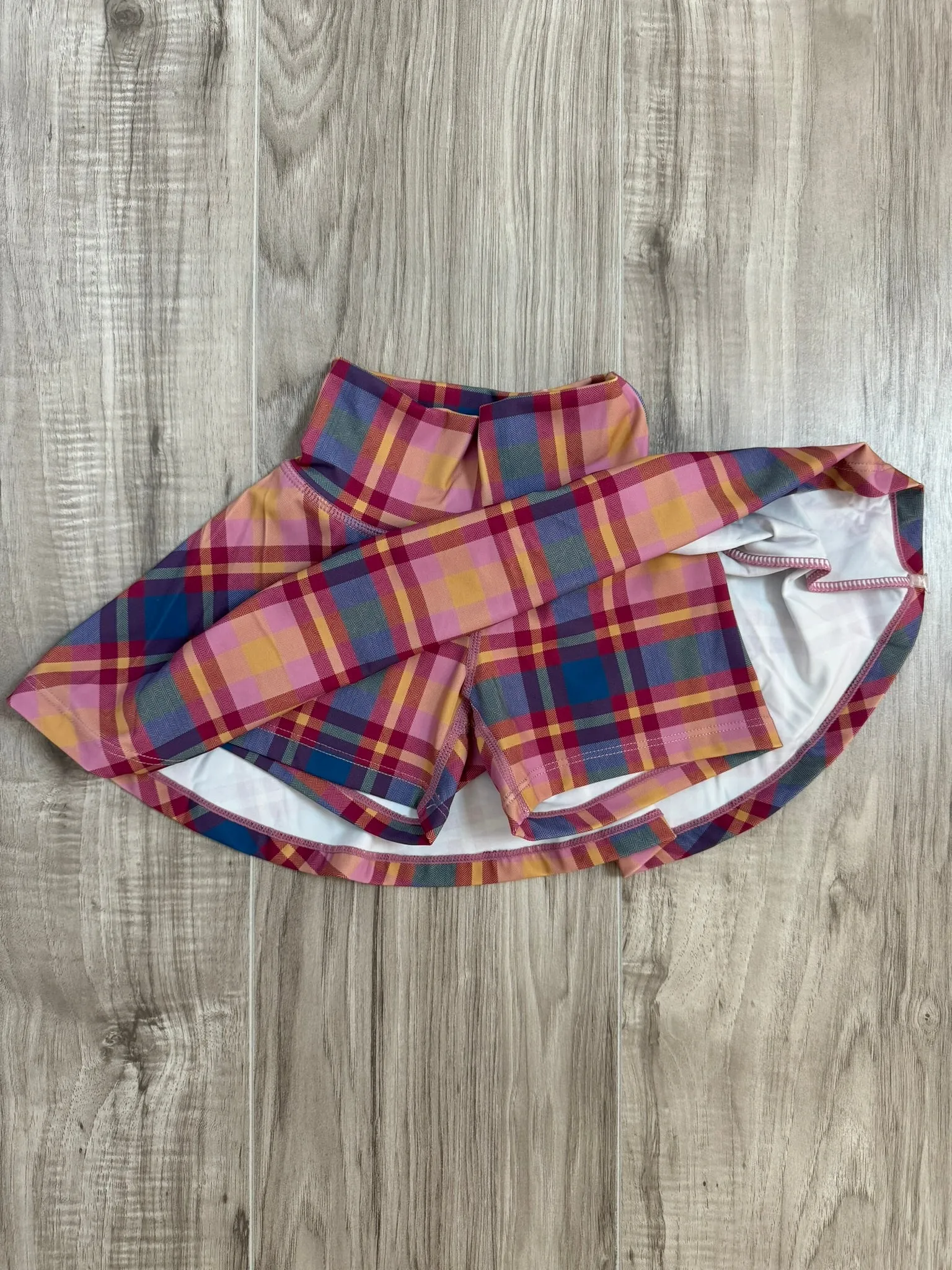 Kid's Two-Piece Matching Tennis Skirt and Tank Set – Fall Plaid Print