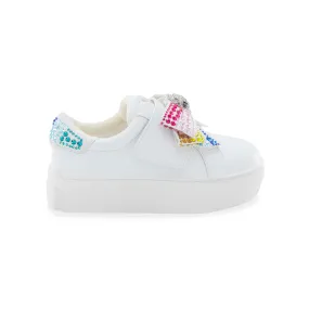 Mini Laney Bow Sneaker - Little Kid White Multi