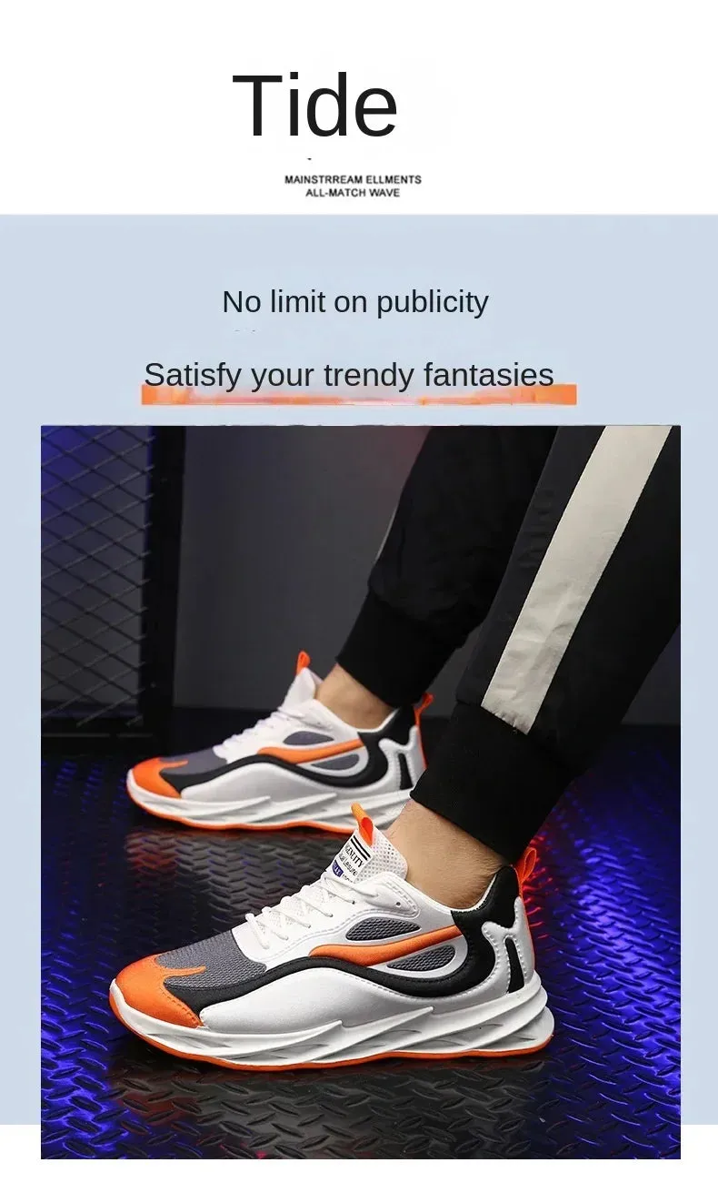New Trendy Men's Sports Shoes Cushion Running Sneakers Outdoor Leisure Walking Jogging Trainers Soft Sole Breathable Footwear