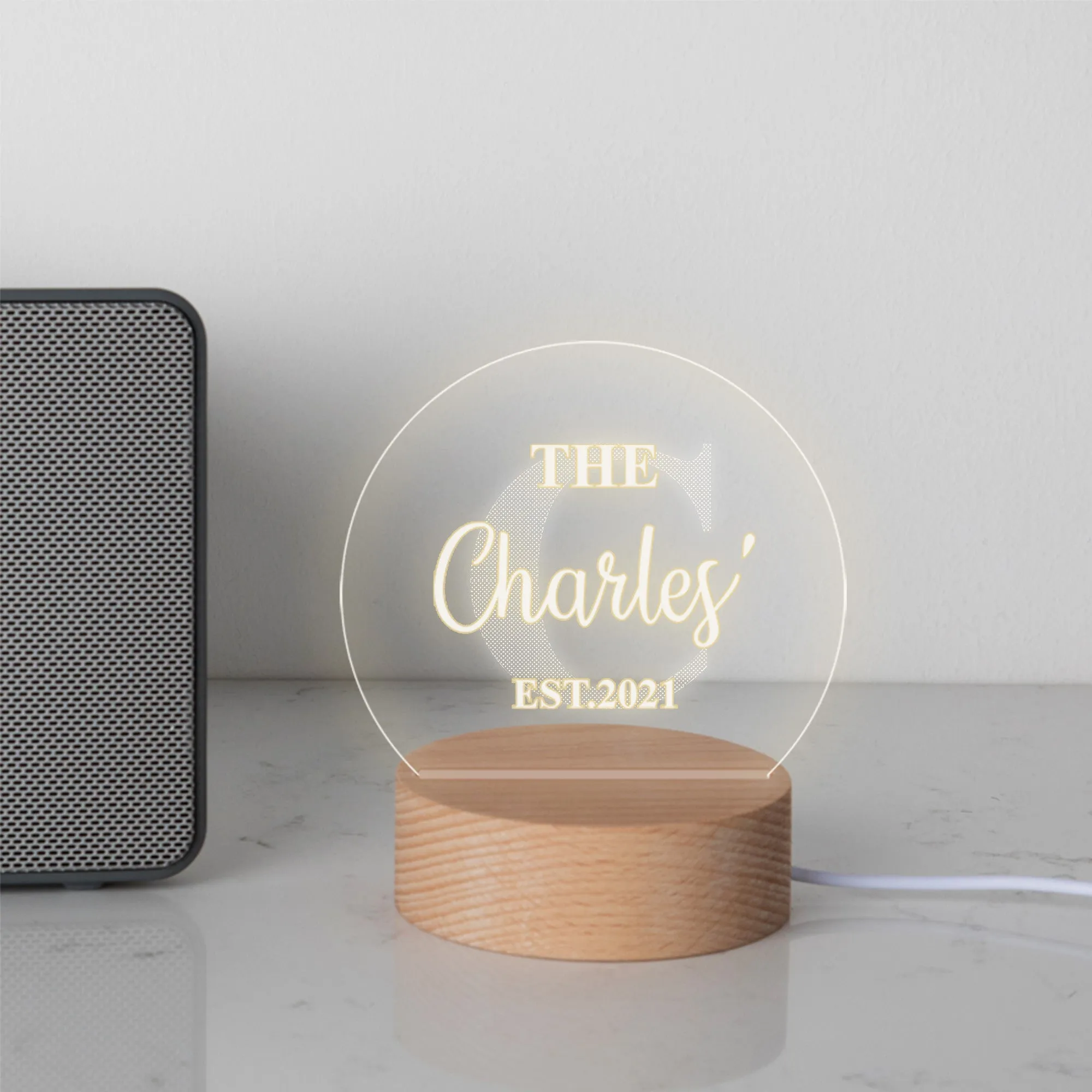 Personalised Family Name Mini Desk Lamp