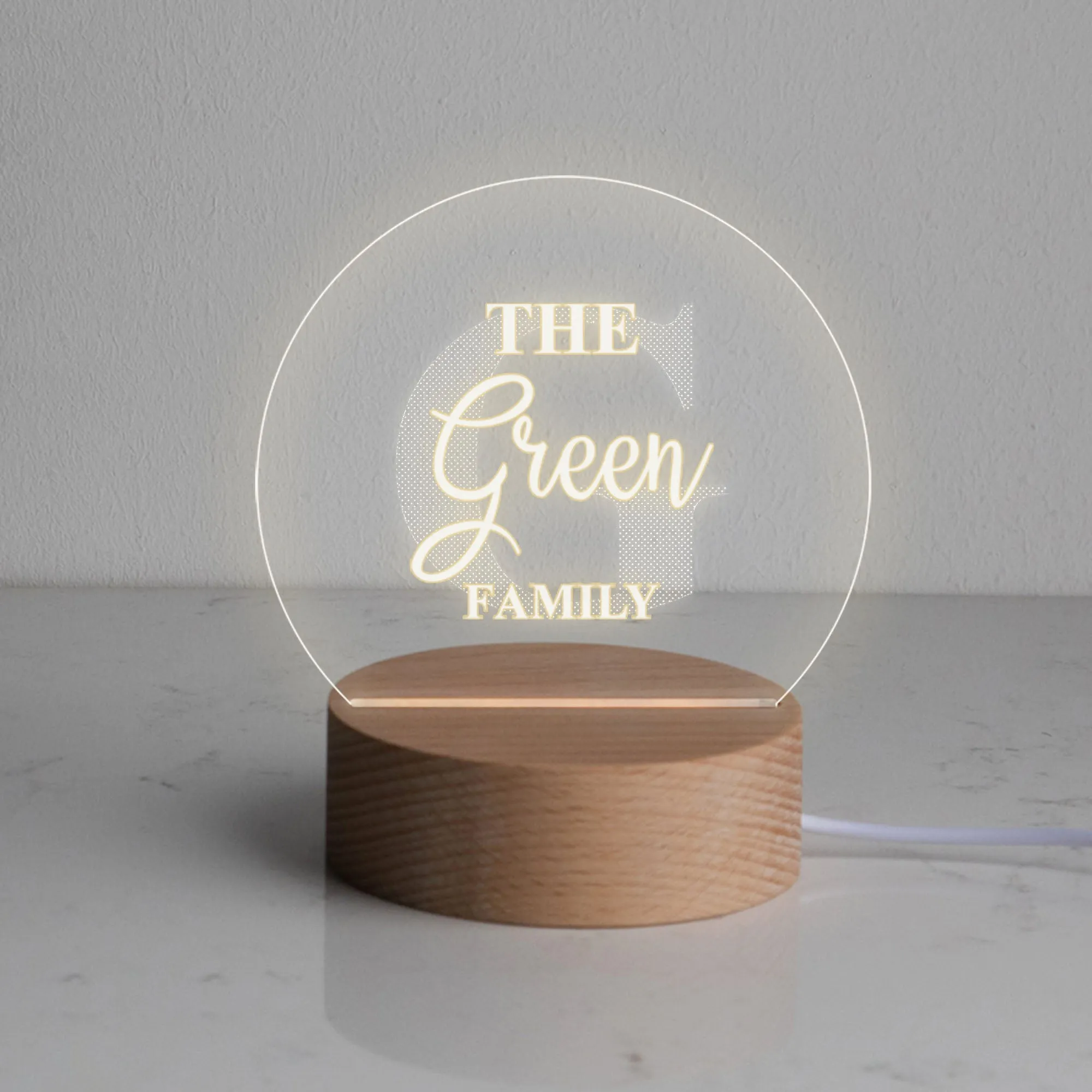 Personalised Family Name Mini Desk Lamp
