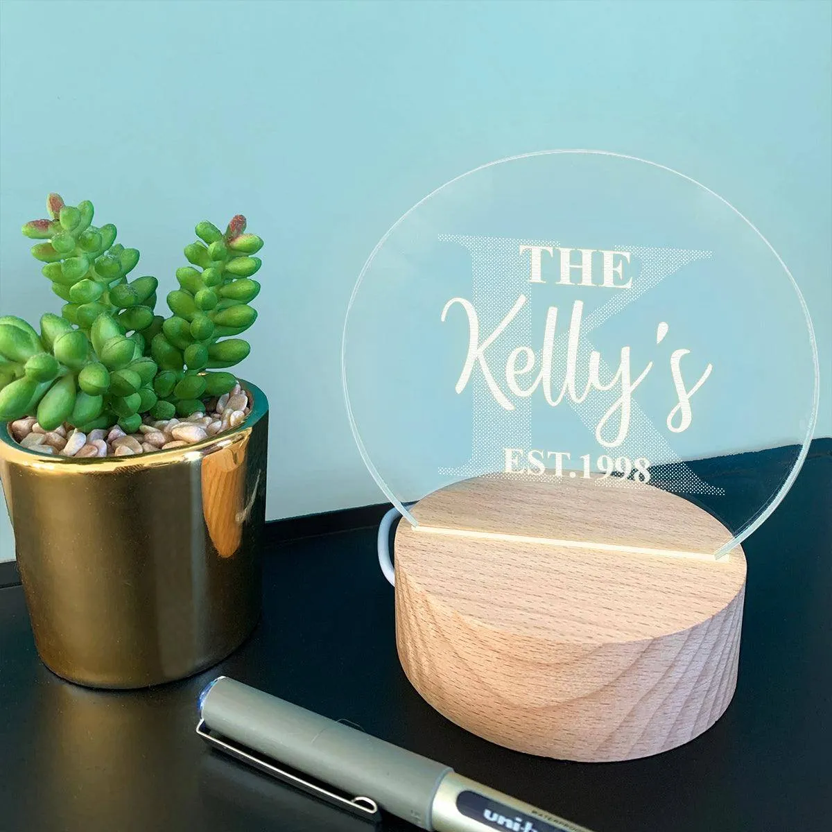 Personalised Family Name Mini Desk Lamp