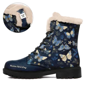 Personalized Butterfly Winter Boots, Custom Cozy and Stylish Ankle Boots for Women