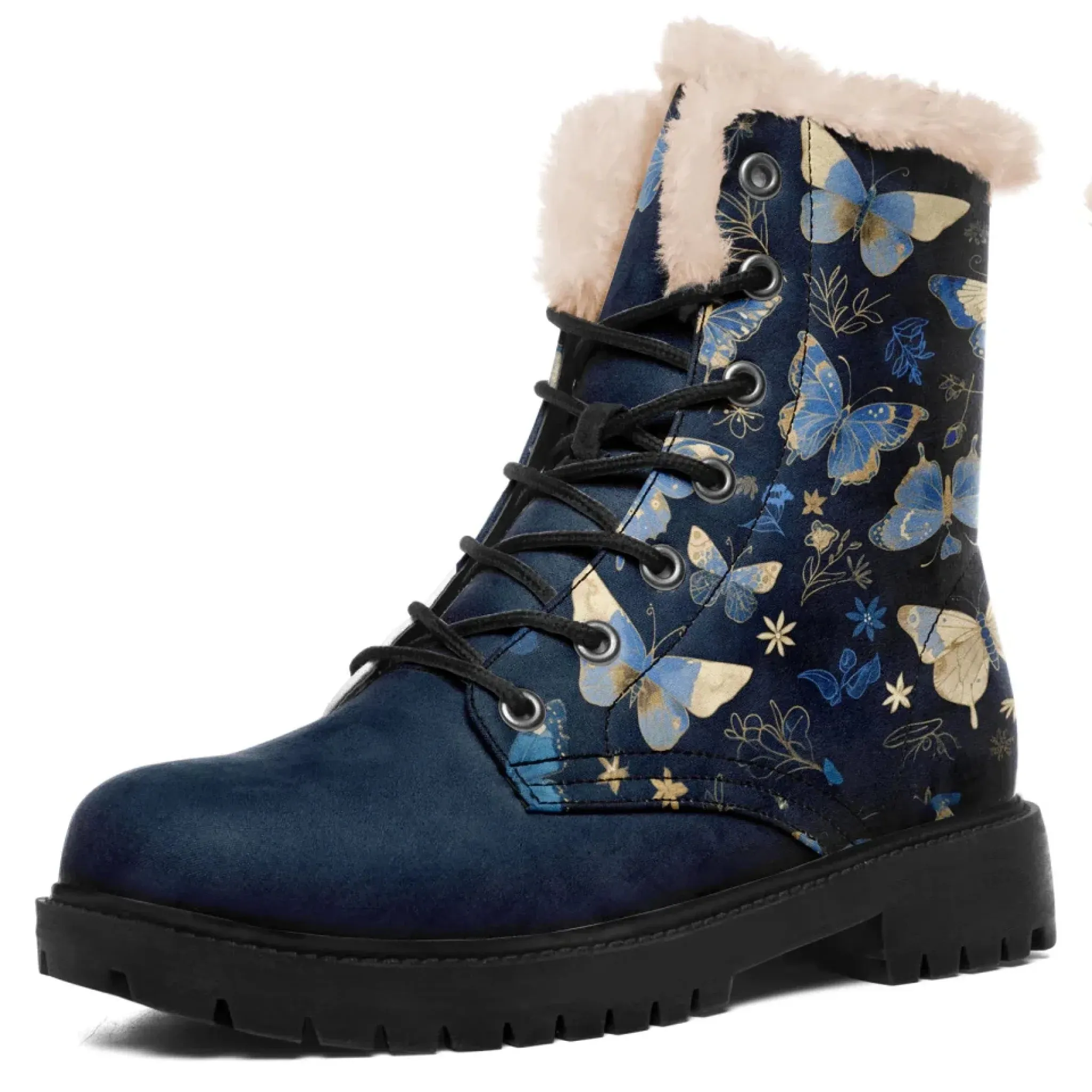 Personalized Butterfly Winter Boots, Custom Cozy and Stylish Ankle Boots for Women