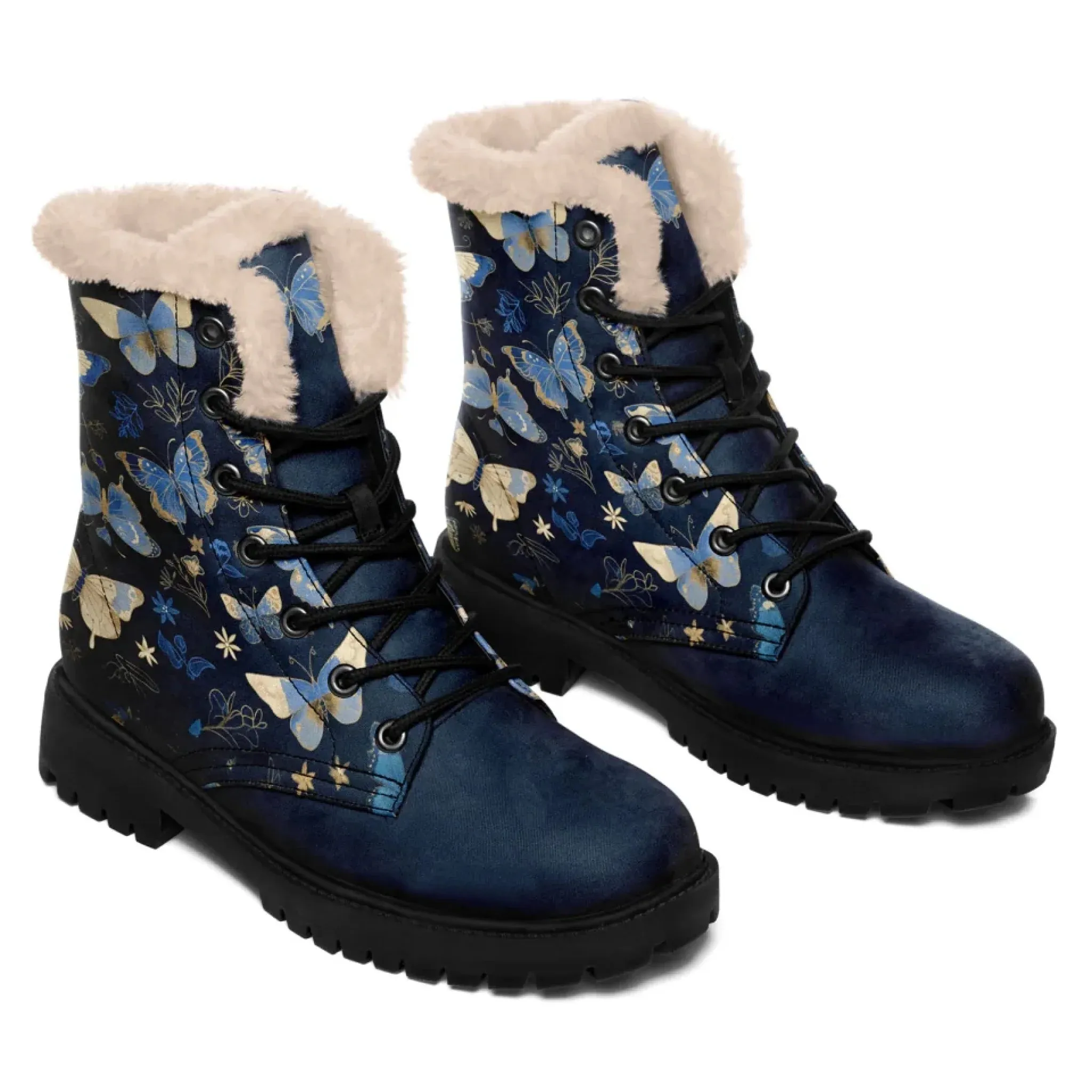 Personalized Butterfly Winter Boots, Custom Cozy and Stylish Ankle Boots for Women