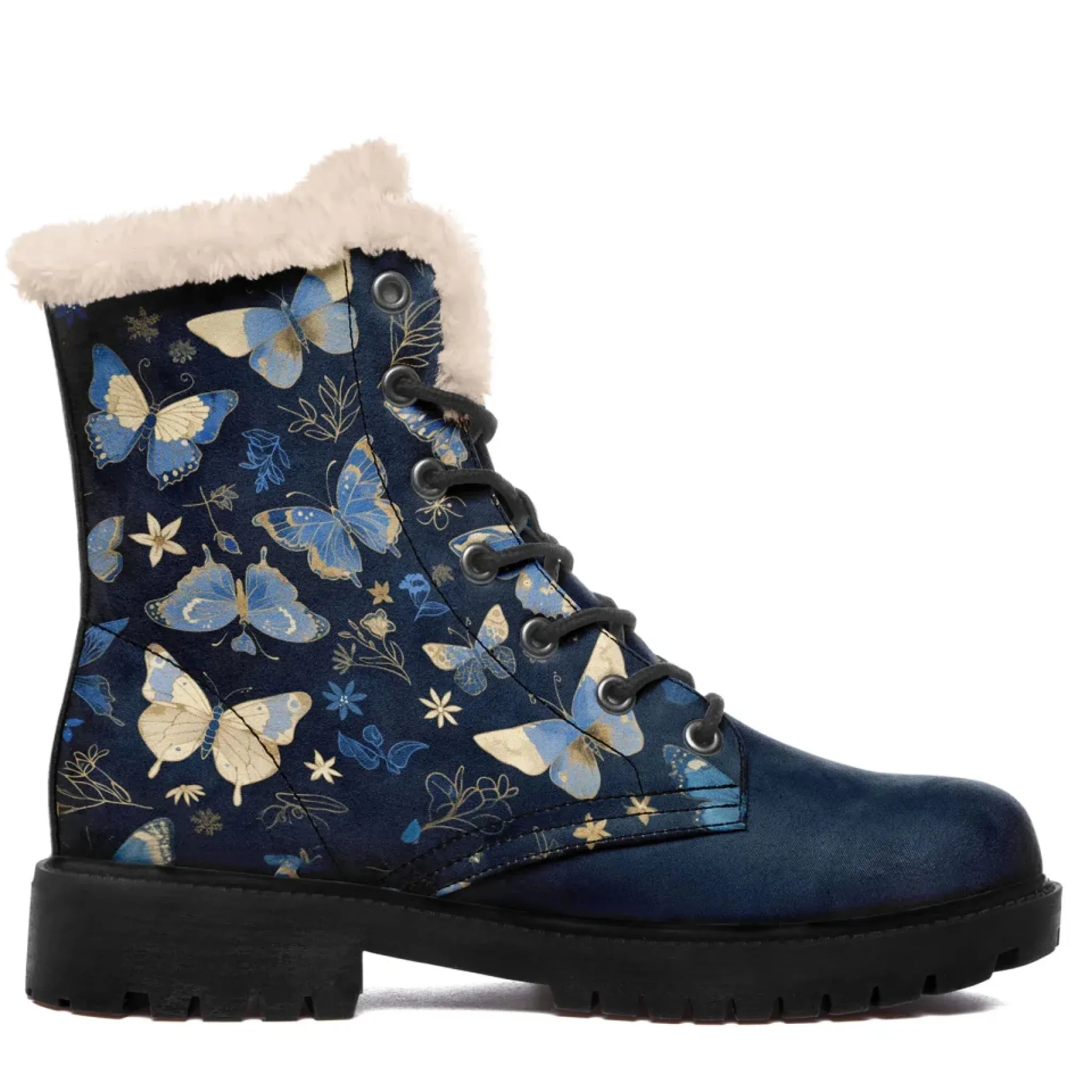 Personalized Butterfly Winter Boots, Custom Cozy and Stylish Ankle Boots for Women