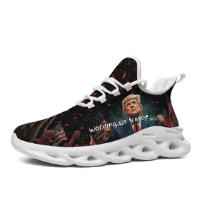 Personalized Trump- Theme Sneakers, Custom MAGA Shoes, Breathable Unisex Patriotic Shoes