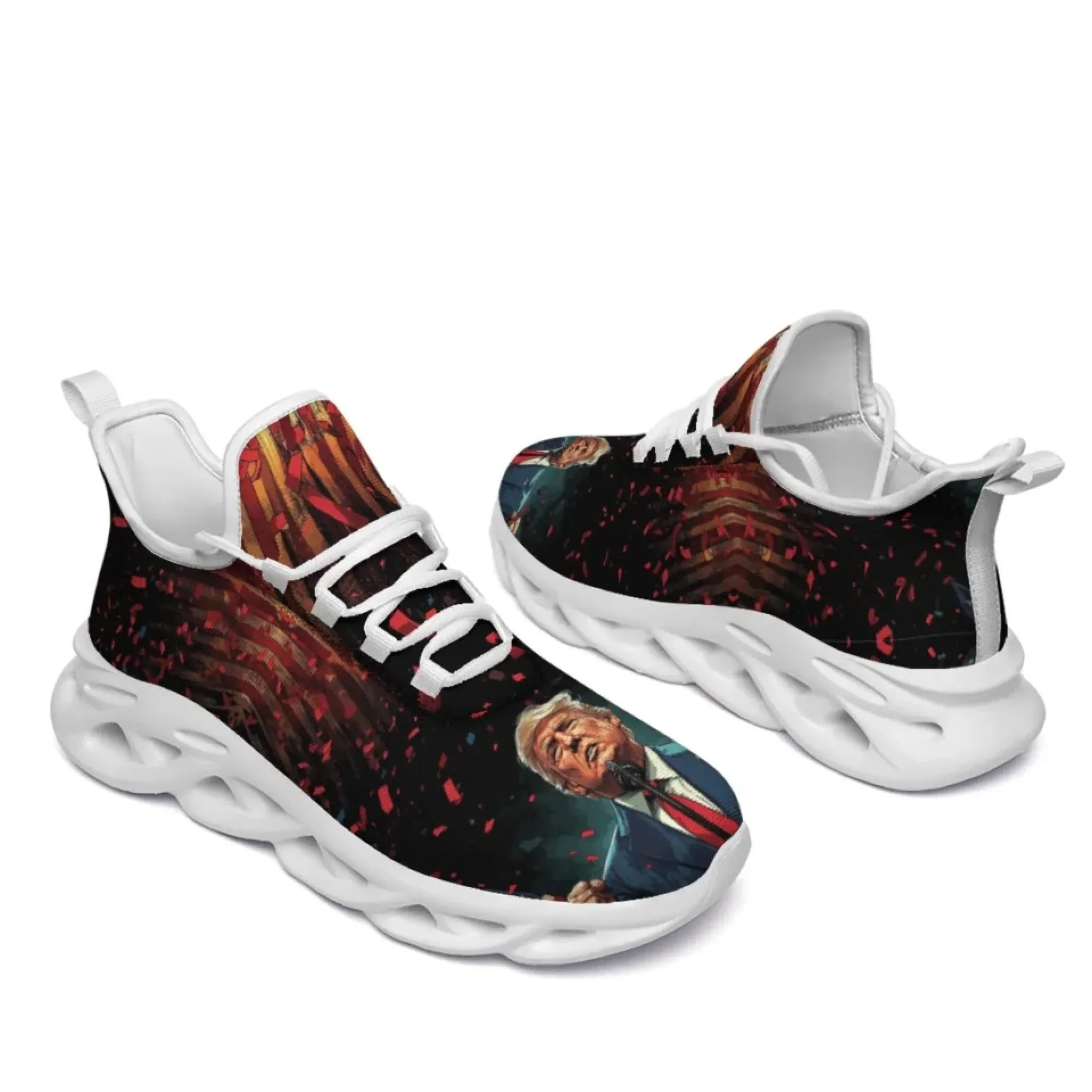 Personalized Trump- Theme Sneakers, Custom MAGA Shoes, Breathable Unisex Patriotic Shoes