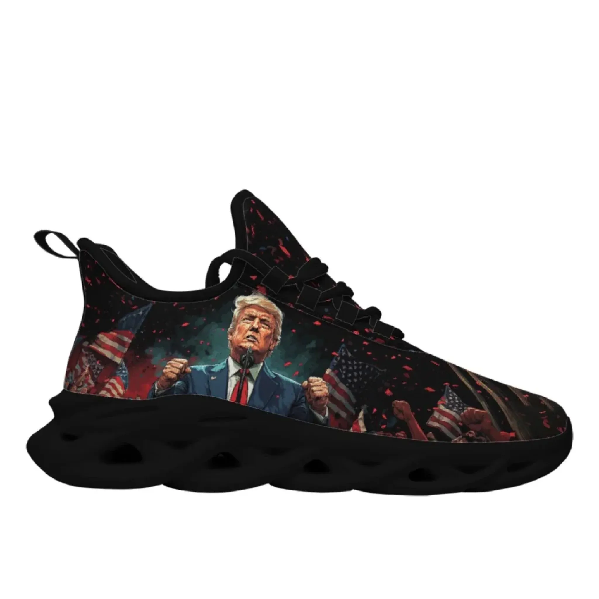 Personalized Trump- Theme Sneakers, Custom MAGA Shoes, Breathable Unisex Patriotic Shoes