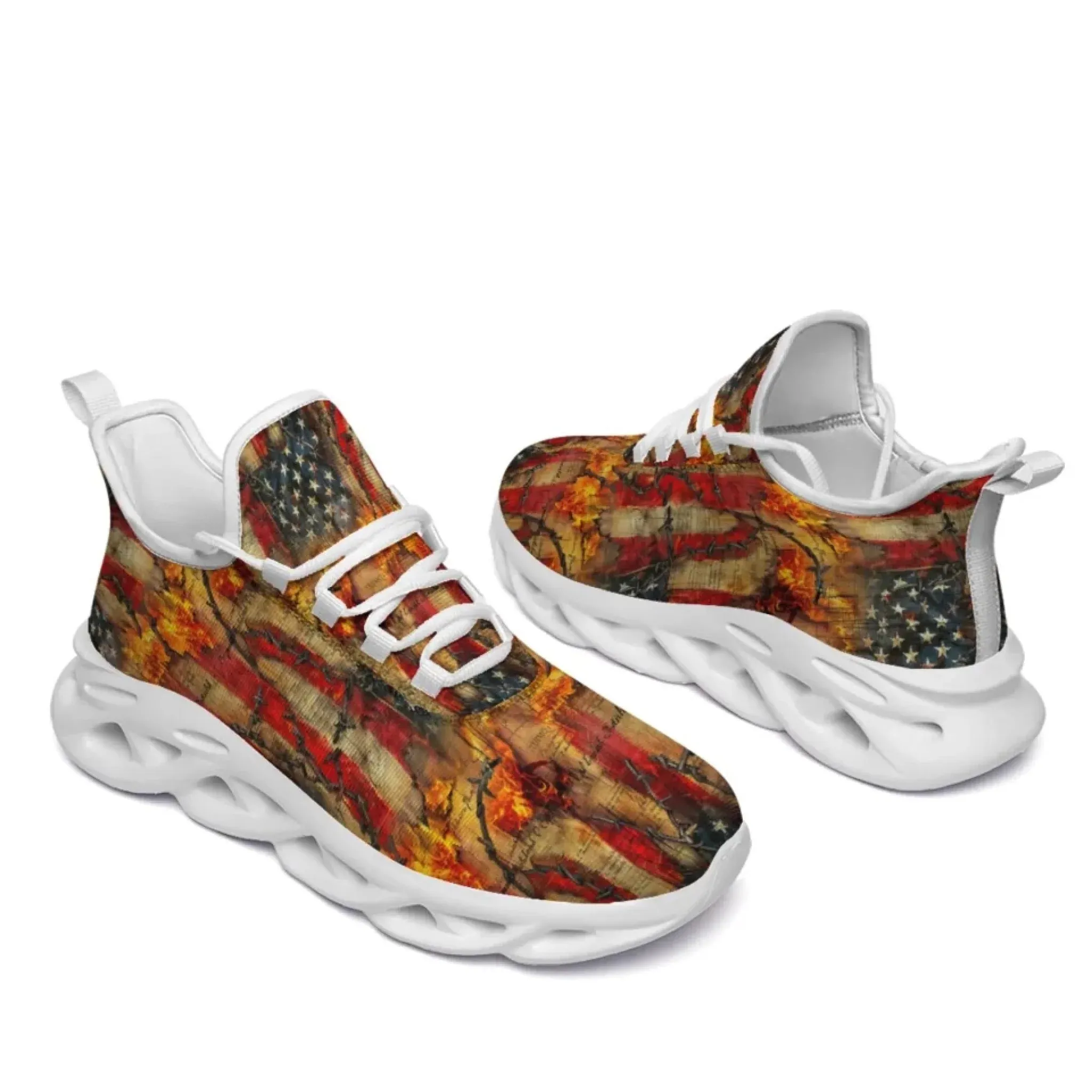 Personalized Trump- Theme Sneakers, Custom MAGA Shoes, Breathable Unisex Patriotic Shoes