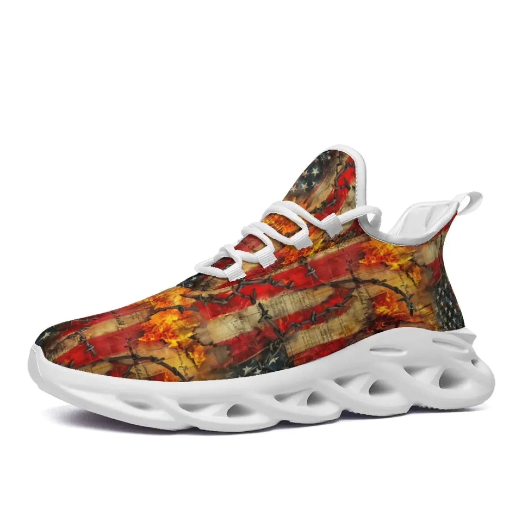 Personalized Trump- Theme Sneakers, Custom MAGA Shoes, Breathable Unisex Patriotic Shoes