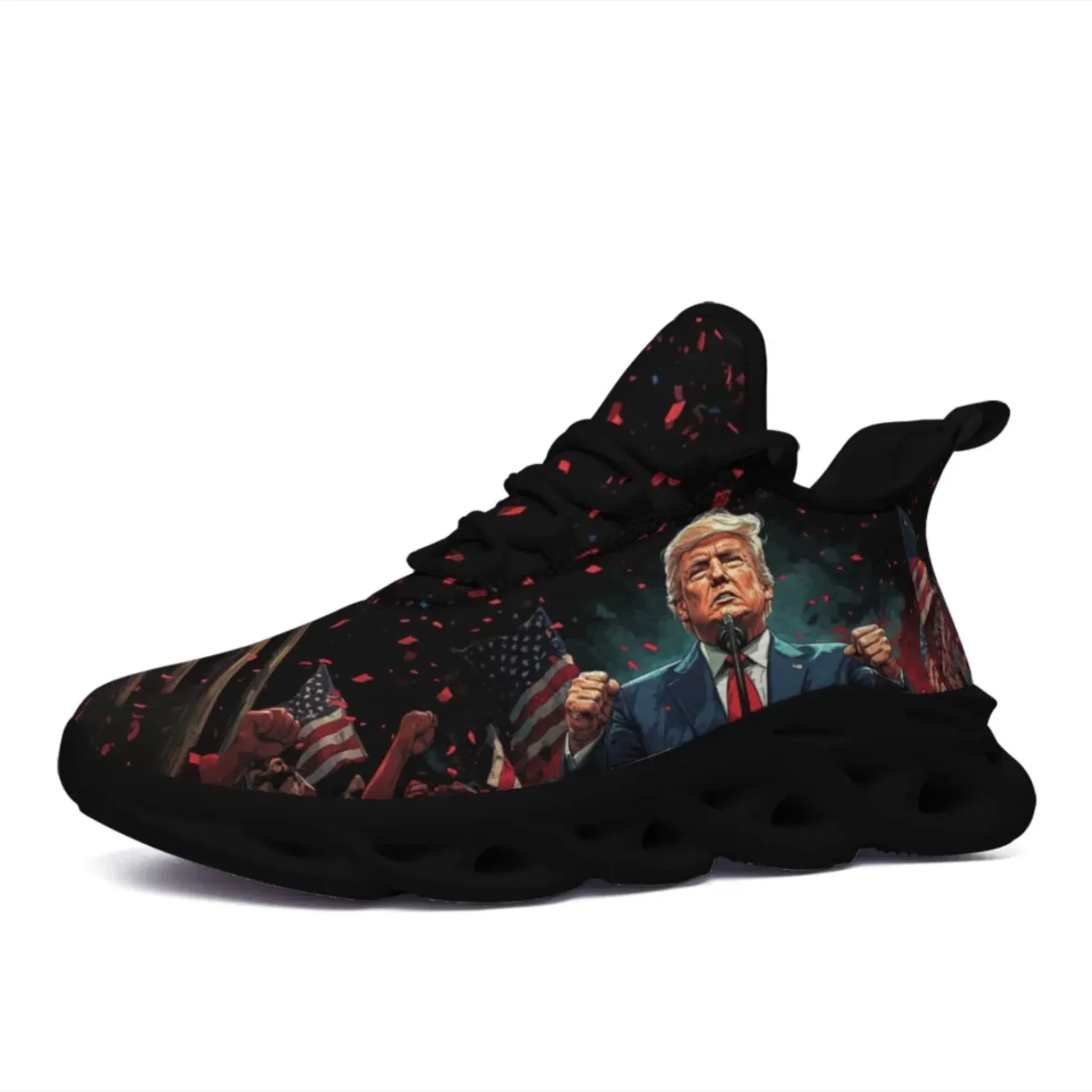 Personalized Trump- Theme Sneakers, Custom MAGA Shoes, Breathable Unisex Patriotic Shoes