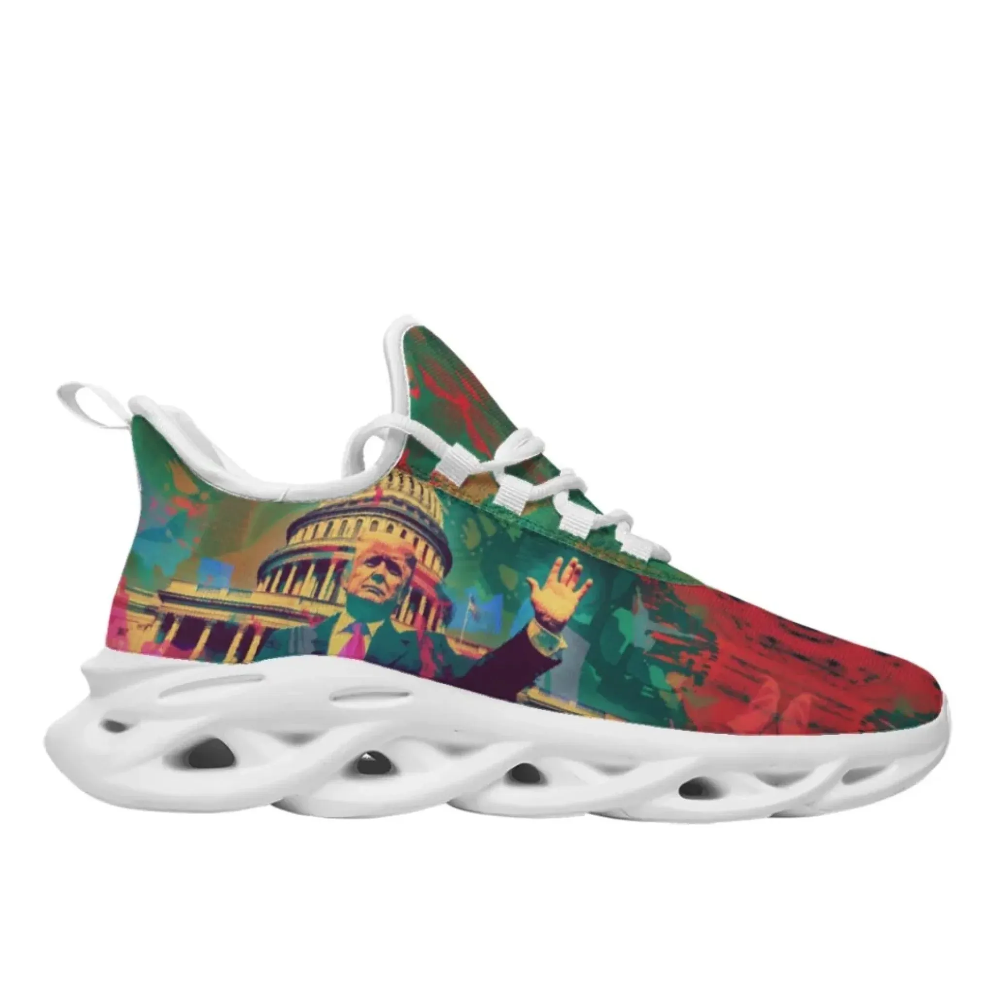 Personalized Trump- Theme Sneakers, Custom MAGA Shoes, Breathable Unisex Patriotic Shoes