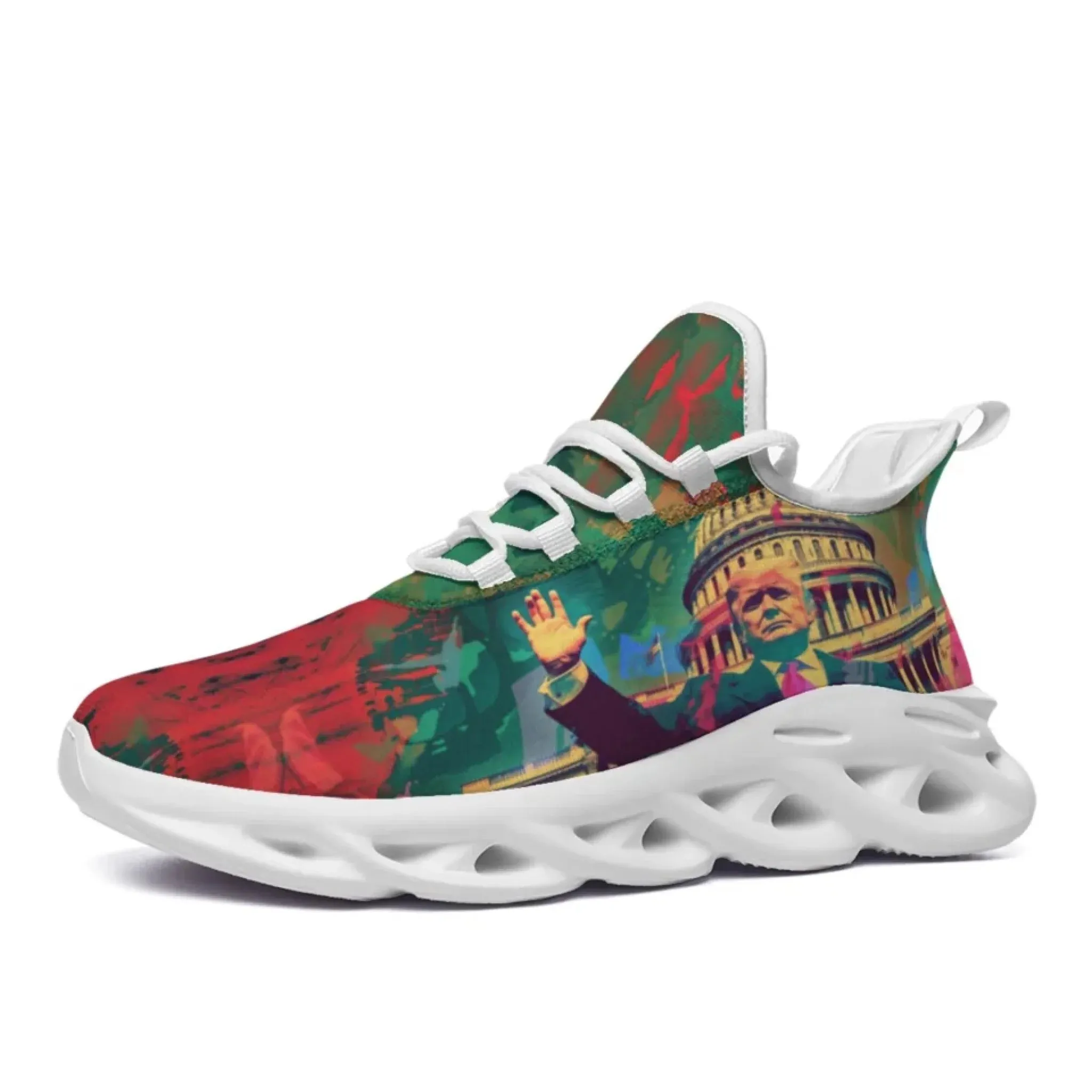 Personalized Trump- Theme Sneakers, Custom MAGA Shoes, Breathable Unisex Patriotic Shoes