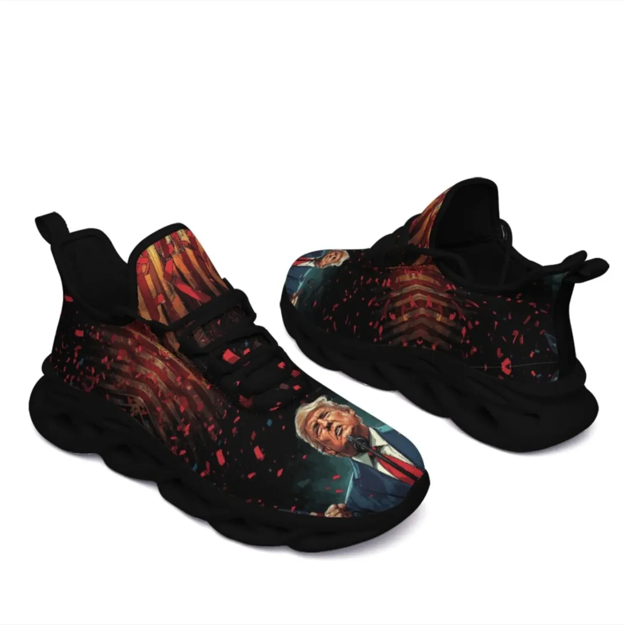 Personalized Trump- Theme Sneakers, Custom MAGA Shoes, Breathable Unisex Patriotic Shoes