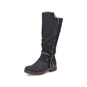 Rieker Women's Tall Detail Boots- Black