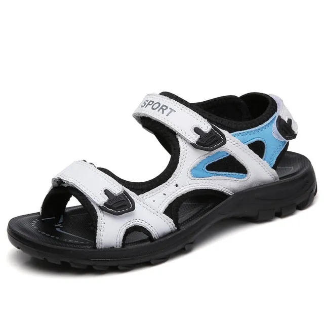 Summer Sandals Genuine Leather Outdoor Hiking Shoes Women Beach Slides Breathable Non-slip Sneakers Woman Female Trekking Shoes