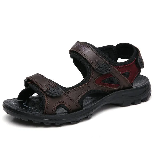 Summer Sandals Genuine Leather Outdoor Hiking Shoes Women Beach Slides Breathable Non-slip Sneakers Woman Female Trekking Shoes