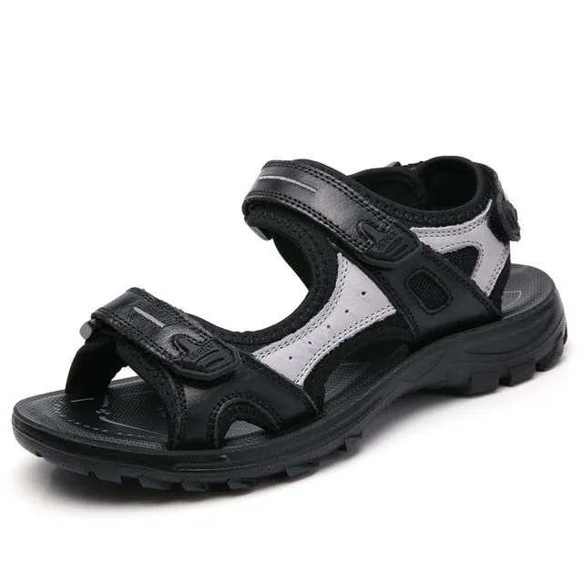 Summer Sandals Genuine Leather Outdoor Hiking Shoes Women Beach Slides Breathable Non-slip Sneakers Woman Female Trekking Shoes