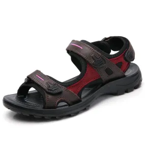 Summer Sandals Genuine Leather Outdoor Hiking Shoes Women Beach Slides Breathable Non-slip Sneakers Woman Female Trekking Shoes