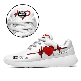 Unique Gift,Personalized Love Design Sneakers, Custom Breathable Running Shoes, Romantic Valentine's Gift