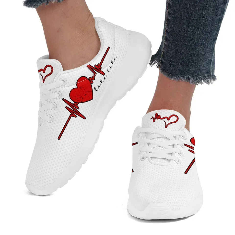 Unique Gift,Personalized Love Design Sneakers, Custom Breathable Running Shoes, Romantic Valentine's Gift